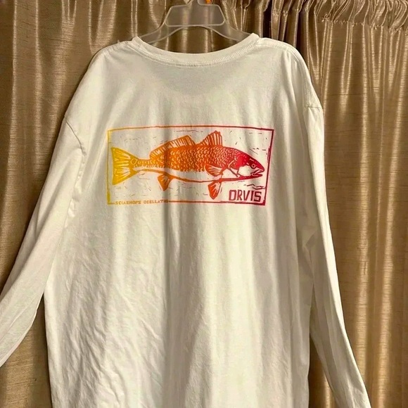 Orvis men size 2XL long sleeve t-shirt 100% cotton in white color - Picture 1 of 5
